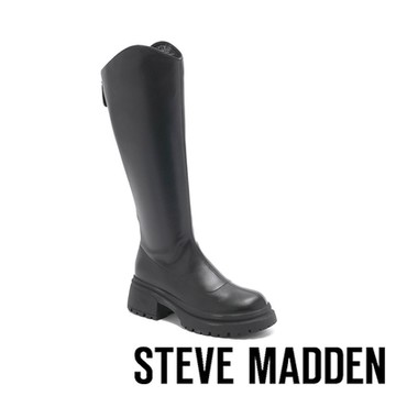 STEVE MADDEN-TWLUCY 率性V口騎士長靴-黑色