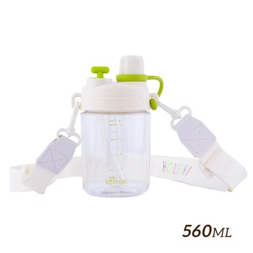 【HOUSUXI】Tritan雙飲口背帶水瓶560ml-青綠＜售價已折＞