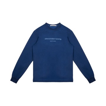 alexanderwang 閃亮發泡彩膠徽標長袖 t 恤