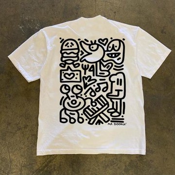 王有病工作室 220G 透氣正肩版 ！夏季校園創意涂鴉短袖T恤簡約