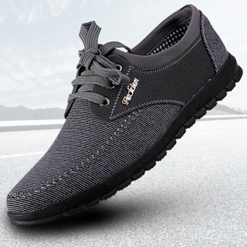 老北京布鞋男2024新款單鞋休閑防臭系帶爸爸輕便中年父親透氣軟底