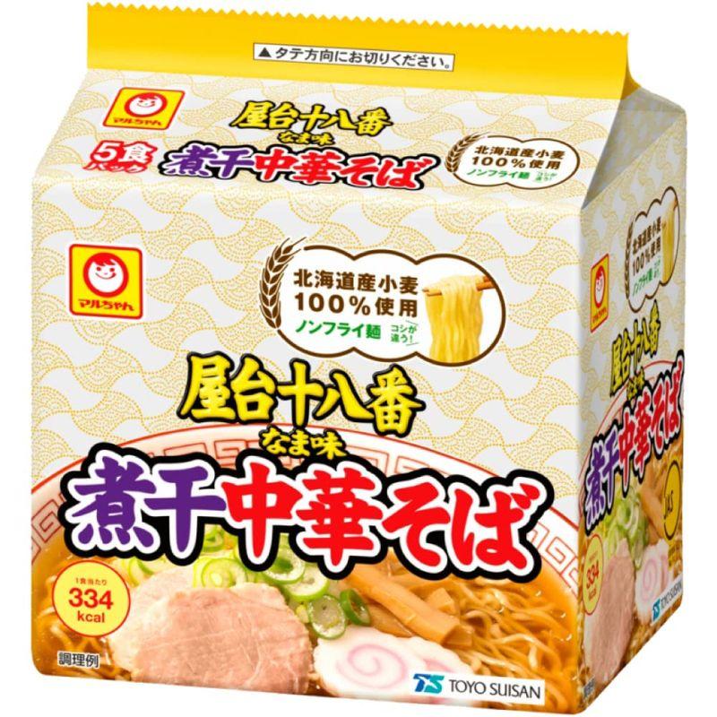 東洋水産 マルちゃん 屋台十八番 なま味煮干中華そば 5食パック ×12個 (6個入×2ケース)