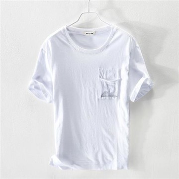 【米蘭精品】現貨+預購 男短袖上衣男短袖T恤透氣圓領上衣-亞麻印花薄款透氣男裝74kz76