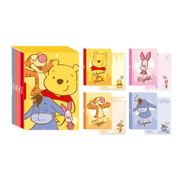 迪士尼Disney 方塊筆記M(4入)-維尼