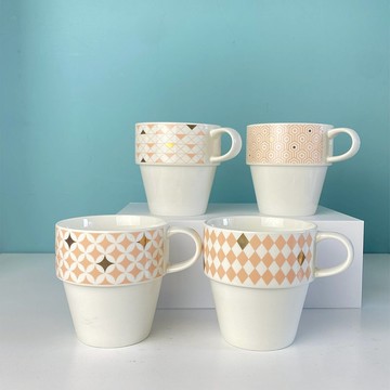 好憩HORCHILL  幾何圖馬克杯-四件組