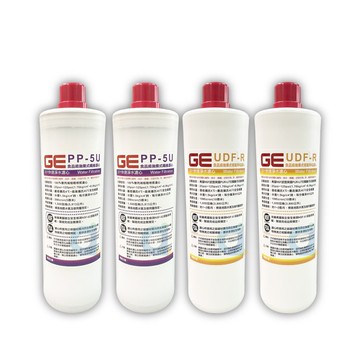 GE PP-5U纖維濾心 二支 UDF-R樹脂抑垢濾心 二支 (共4入)同DC201P5 DC207R