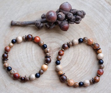 ||沐森|| 森林系中性手環。沉香木/花梨木/血龍木/椰殼 快速出貨