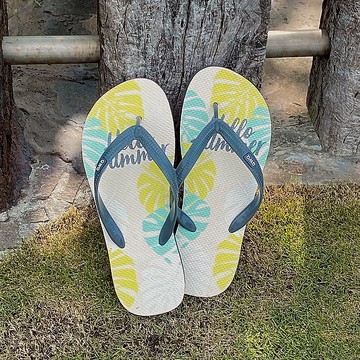 男款文創繪圖夾腳拖鞋 SUMMER 軟Q止滑耐磨人 JOY