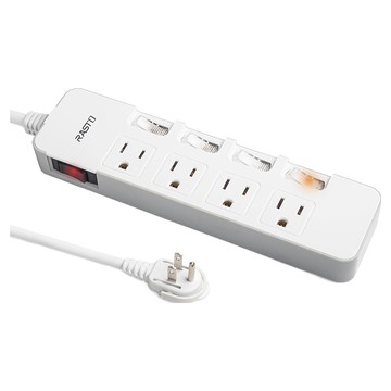 RASTO FE5 五開四插三孔延長線 灰色  1.8m  1條