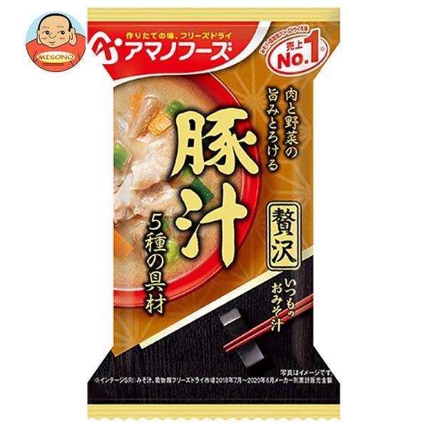 アマノフーズ フリーズドライ いつものおみそ汁贅沢 豚汁 10食×6箱入