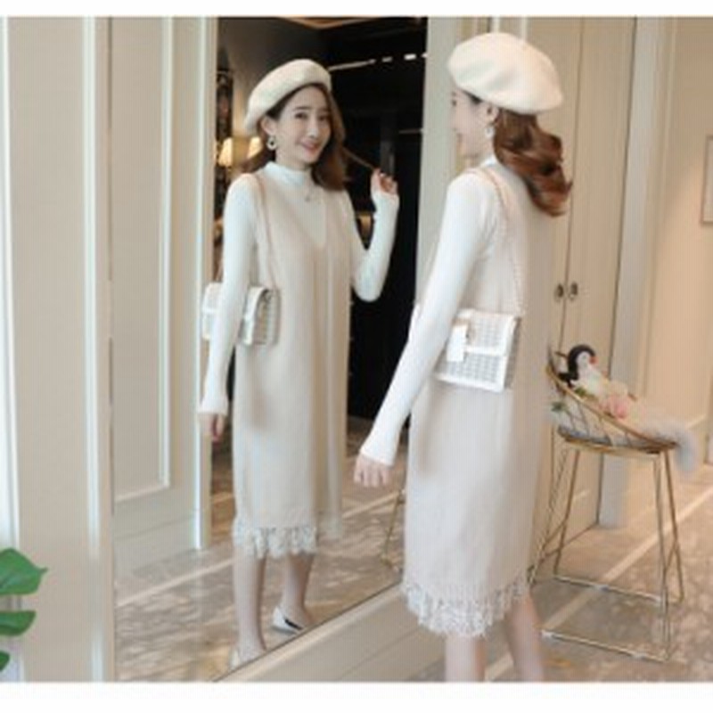 マタニティ ワンピース プルオーバー ベストワンピース 長袖 ひざ下丈 マタニティウェア シンプルデザイン ゆったり 大きいサイズ 着痩せ 通販 Lineポイント最大1 0 Get Lineショッピング