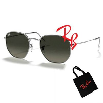【RayBan 雷朋】時尚金屬多邊形太陽眼鏡 RB3548N 004/71 54mm 鐵灰框漸層灰鏡片 公司貨(贈RAYBAN眼鏡掛袋)