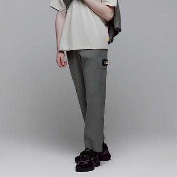 男女同款 DIMER 平織工裝錐形長褲 - 卡其色