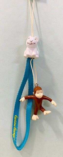 【震撼精品百貨】Curious George  好奇的喬治猴  日本喬治猴 手機吊飾/鑰匙圈-兔子#00055 震撼日式精品百貨