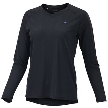 MIZUNO 美津濃 長袖上衣 女款 運動 黑 32TAB72509