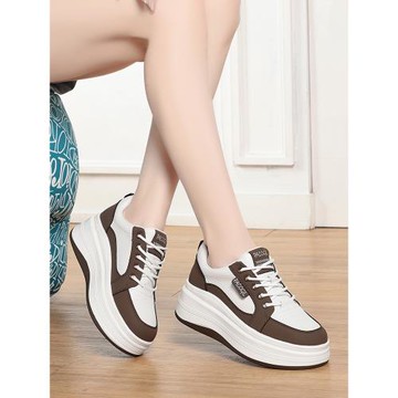 帕克吉爾春秋女款鞋子真皮厚底增高爆款鞋子百搭運動休閑學生板鞋