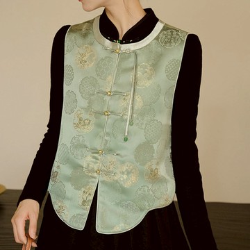 【巴黎精品】現貨+預購 新中式 背心無袖外套-中國風唐裝手工盤扣馬甲女裝a1gq75