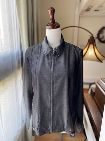 金屬灰寬鬆古著薄外套