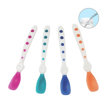 JoyNa - 3入組-嬰兒感溫變色湯匙 感溫安全湯匙 防燙勺-顏色隨機出貨 (3入)