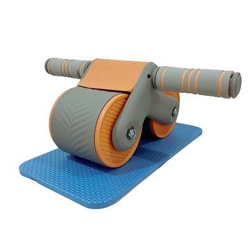 A&R 升級版加大加寬自動回彈雙輪健腹輪 附跪墊  230T  橘灰色