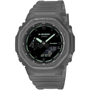 CASIO G-SHOCK 神秘煙霧半透明八角造型計時錶/黑/GA-2100K-1A