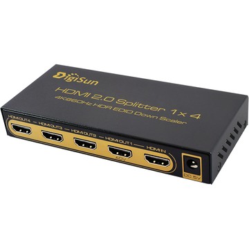 分配器 DigiSun UH814 4K 1x4 HDMI2.0 一進四出影音分配器