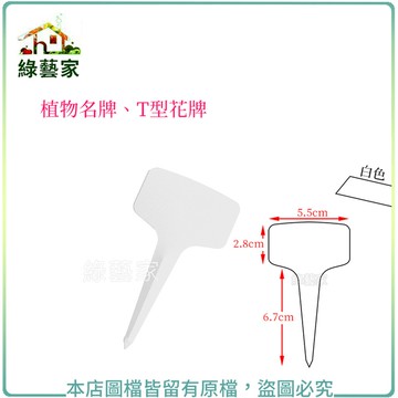 【綠藝家】植物名牌、T型花牌(白色)10支/組