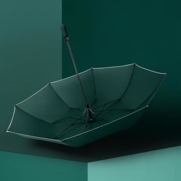 2023新款雙人抗風雨傘純色兩折高爾夫傘印制半自動商務廣告傘