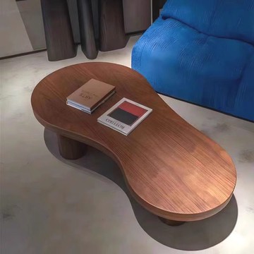 附發票 簡約意式實木云朵茶幾客廳不規則異形茶桌民宿設計師創意矮桌現代353S 快速出貨