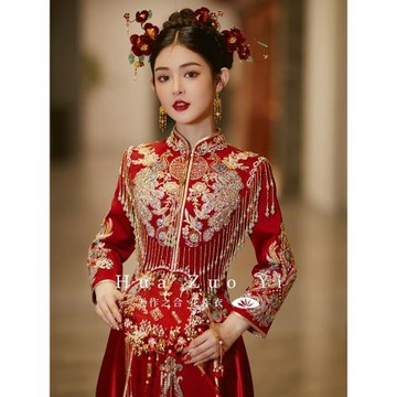 花作衣【詩麗】秀禾服2026新娘高級中式婚服龍鳳褂嫁衣春冬秀和女
