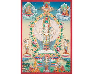 **圣观音唐卡——慈悲与祝福的艺术**