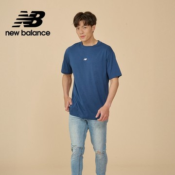 【New Balance】LOGO短袖上衣_男性_藍色_MT44586NNY