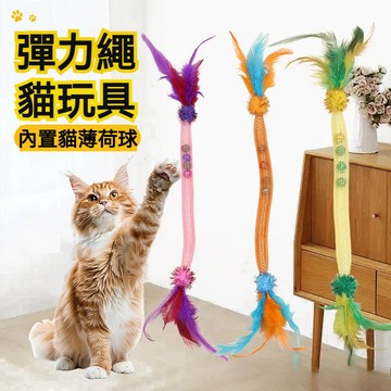 【毛孩屋】多件多折 貓咪彈力繩 貓咪咬咬繩 羽毛逗貓棒 貓薄荷球 貓玩具球 寵物鈴鐺球 貓薄荷玩具 貓咪玩具 逗貓玩具