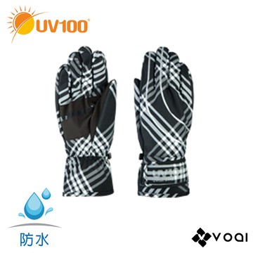 【UV100】防曬 防水保暖格紋男手套-合手款(KE71713)