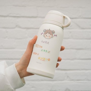 潮流創意DIY軟萌大容量可愛保溫杯女帶喝水杯學生少女心杯子ins風 雙11全館免運