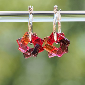 玻璃瞬間移動 (わーぷ【Rouge】) 圓圈耳環/耳夾【可選配件】【預約製作】