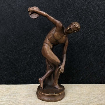 純銅咖啡色沉思者人物擺件巨星功夫李小龍客廳書房辦公室工藝擺件