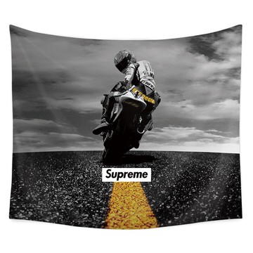 潮牌機車摩托車墻壁裝飾床頭臥室客廳直播背景布隔斷桌布掛布掛毯