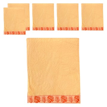 LIFE 來福牌 叢林探險毛巾  桔色  6條