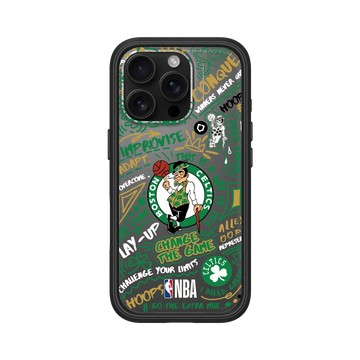 iPhone 16 Pro Mod NX 黑 - NBA - 塗鴉系列-波士頓塞爾提克 Boston Celtics - Graffiti
