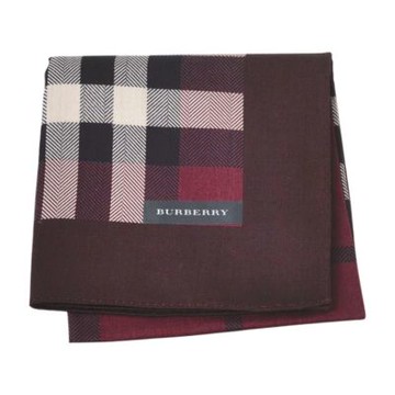 BURBERRY 經典大格紋圖騰LOGO帕領巾(巧克力色系/55CM)