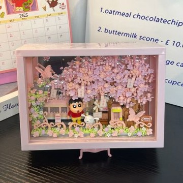 HANACO 3d立體擺件 高顏值生日禮物女 蠟筆小新積木兼容樂高 拼裝花發光相框 情人節送女友 送閨蜜