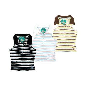 DADDY ( LGS ) | Bonny May Collar Top 可愛條紋 Polo 背心