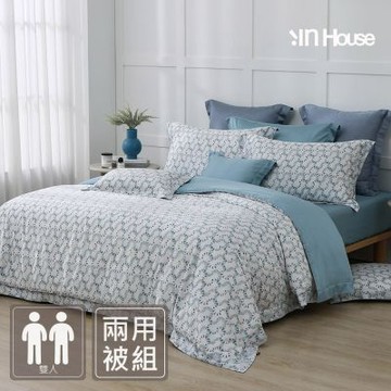 IN-HOUSE-80支天絲棉兩用被床包組(晨灣藍影-雙人)