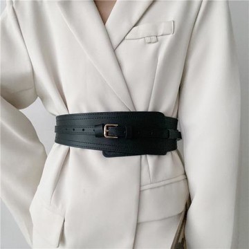 復古皮帶女士真皮軟皮百搭復古裝飾腰帶配西裝呢子大衣外穿腰封寬