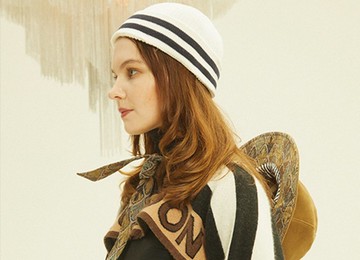 【水手系列】黑白針織毛線堆堆帽