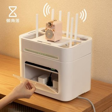 光貓插座放凡宜機頂盒整理架wifi電視路由器收納盒懶角落無線電線