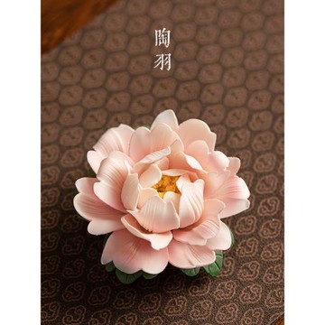 陶瓷捏花牡丹香插線香插香座創意臥香爐家用藝術禪意檀香爐香薰爐