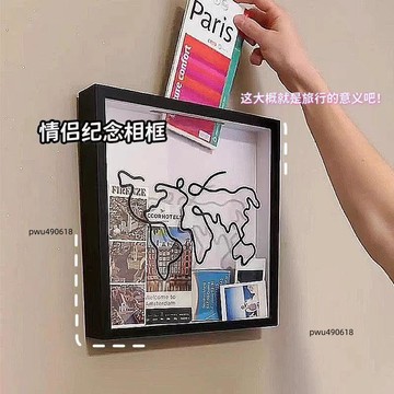 ✨臺灣出貨 相框收納盒旅行票據收納門票儲存盒旅行記錄相框明信片收藏紀念