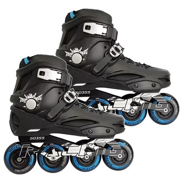 SUCCESS 成功 成人平花直排鞋 S0355 PP耐衝擊加硬鞋殼 鋁合金底座 ABEC-7培林 加大PU輪  黑色  43(26.5cm)  1雙